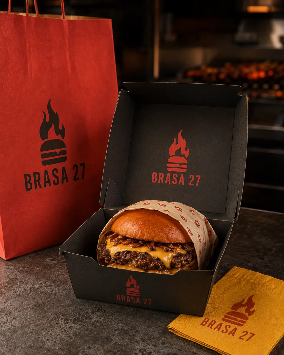 Embalagens de delivery personalizadas da Brasa 27