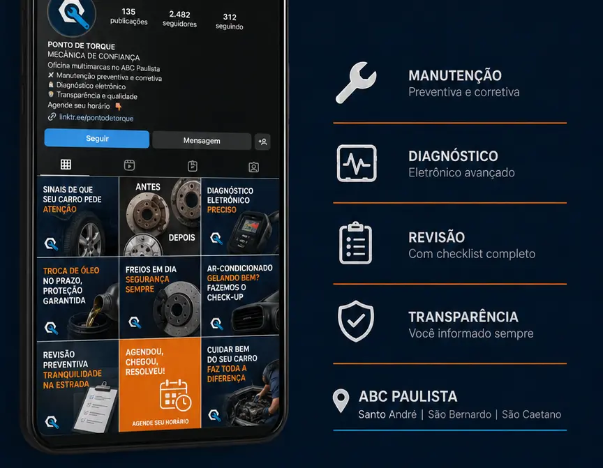 Perfil e feed do Instagram da Ponto de Torque